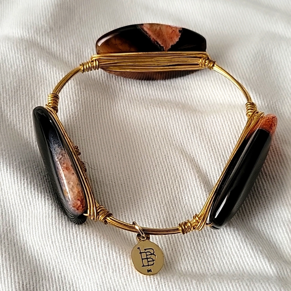 Bourbon & Bounties  Vintage Tigers Eye Stone Bracelet/Bangle Size Medium